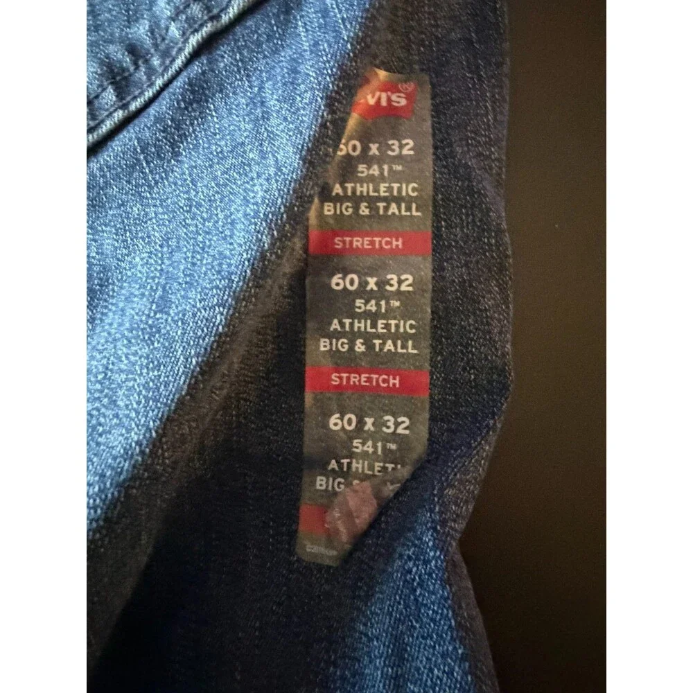 LEVI'S 541 ATHLETIC FIT TAPERED LEG STRETCH JEANS SZ:  60 x 32 NWT